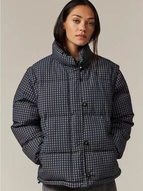 Damson Madder Pearl Puffer in Navy Gingham